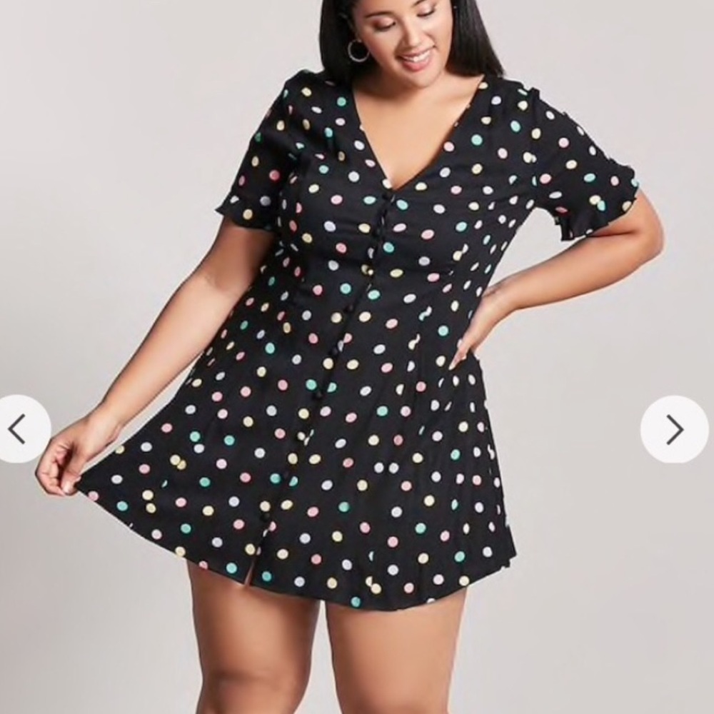 Forever 21 - pastel polka dot button dress